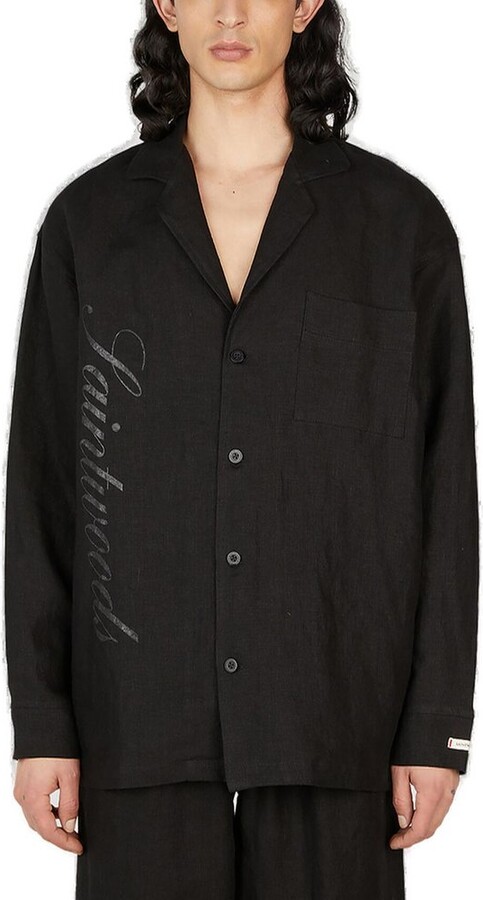 Saintwoods Logo Printed Buttoned Pyjama Shirt