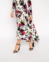 Thumbnail for your product : ASOS PETITE Exclusive Maxi Dress In Winter Floral With Dippped Hem In Jersey