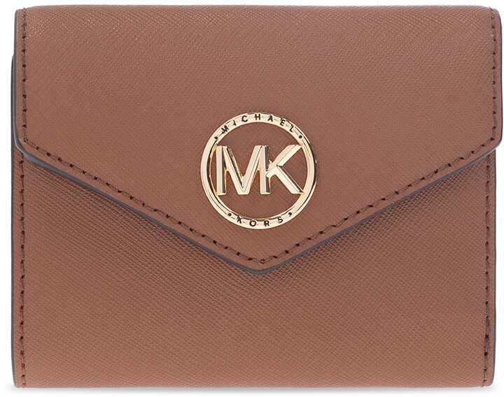 Michael Kors womens Jet Set Charm Medium Envelope Trifold wallets  Black/Gold One Size