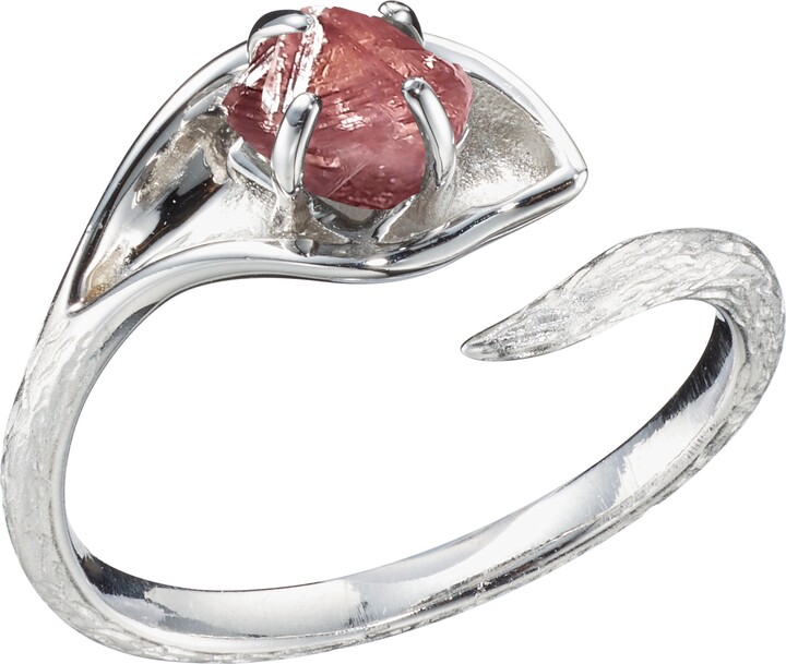 Etsy Raw Pink Diamond Engagement Ring-Conflict Free Rough Ethical Wedding Ring-Flower Twig Ring-Nature Inspired Ring-Calla Lily Ring-Tree