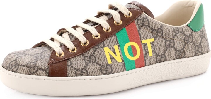 Ib Morse kode tøj Gucci Fake/Not Ace Sneakers GG Coated Canvas - ShopStyle