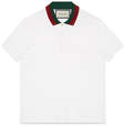 gucci cotton polo with web collar