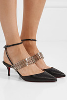 Thumbnail for your product : Christian Louboutin Levita 55 Spiked Pvc And Lizard-effect Leather Pumps - Black