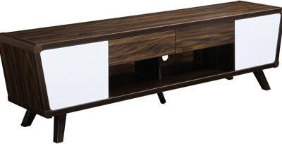 George Oliver 2-door Tv Console In Dark Walnut - Mid-century Modern Elegance Fits 70\