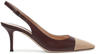 Gianvito Rossi Lucy 70 Two-tone Leather Slingback Pumps
