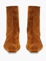 Thumbnail for your product : KHAITE Arizona Square-toe Suede Ankle Boots - Tan