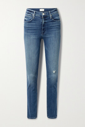 Mother The Dazzler Distressed High-rise Slim-leg Jeans