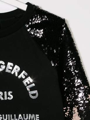 Karl Lagerfeld Paris TEEN sequin logo sweatshirt