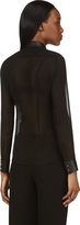 Thumbnail for your product : CNC Costume National Black Leather & Silk Sheer Blouse