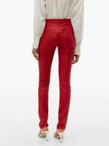 Thumbnail for your product : Saint Laurent Slim-fit Leather Trousers - Womens - Red