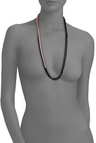 Thumbnail for your product : Brunello Cucinelli Bronzite & River Stone Wrap Necklace