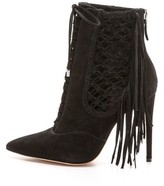Thumbnail for your product : Alexandre Birman Fringe Suede Booties