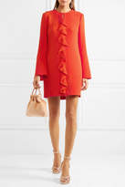 Thumbnail for your product : Rachel Zoe Monner Ruffled Crepe Mini Dress - Coral