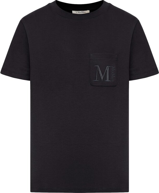 S Max Mara 'S Max Mara Madera Logo Embroidered Crewneck T-Shirt
