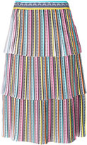 Mary Katrantzou - rainbow tiered midi skirt - women - Soie/Polyester - 12