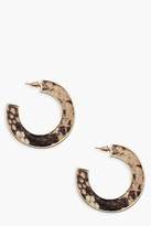 Thumbnail for your product : boohoo Snake Contrast Chunky Hoop Earrings