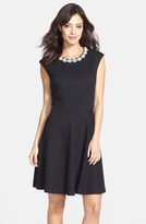 Thumbnail for your product : Betsey Johnson Embellished Textured Fit & Flare Dress