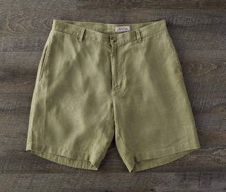 Madda Fella The Truman Washed Linen Shorts - Dorado Green