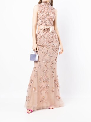ZUHAIR MURAD High Neck Embellished Gown