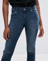 Thumbnail for your product : ASOS Kimmi Shrunken Boyfriend Jeans in Grace Dark Stonewash with Rips
