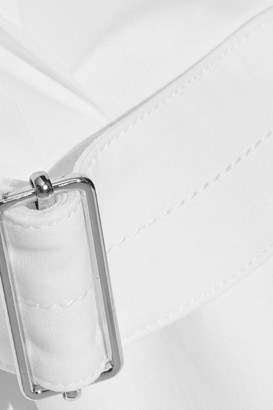 Proenza Schouler Cropped Buckle-detailed Stretch Cotton-poplin Blouse