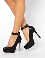 Thumbnail for your product : Carvela Acacia Leather Platform Ankle Strap Courts
