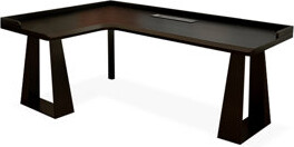 Hokku Designs Black L-Shaped Solid Wood desks