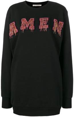 Amen bead embellished logo sweatshirt