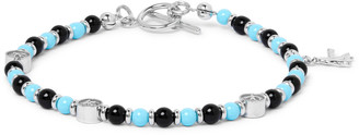 Isaia Silver, Onyx and Turquoise Bracelet