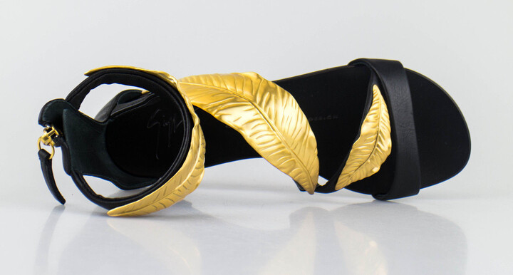 Giuseppe Zanotti Roll Jeti Black Leather Sandals 6 US 36 EU