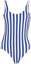 Thumbnail for your product : boohoo Petite Stripe Scoop Neck Swimsuit