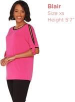 Thumbnail for your product : Belle By Kim Gravel Color Tipping Split Elbow Sleeve Top