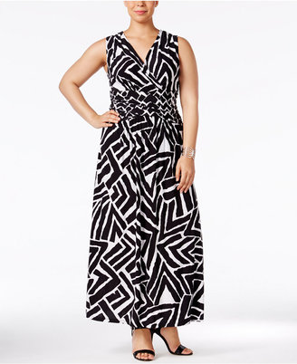 INC International Concepts Plus Size Zebra-Print Maxi Dress, Only at Macy's