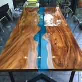 Thumbnail for your product : Loon Peak Personalized LARGE EPOXY TABLE, Resin Dining Table For 2 , 4 , 6, 8 River Dining Table Top, Wood Epoxy Coffee Table Top, Living Room Table 48X24