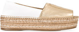 Prada - platform sole branded espadrilles - women - Cuir/rubber - 36