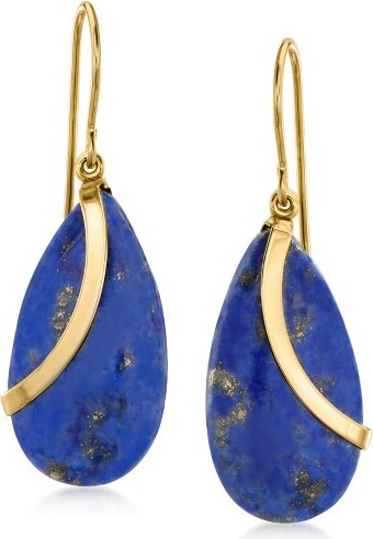 Ross-Simons Ross-SimonsLapisand14ktYellowGoldTeardropEarrings