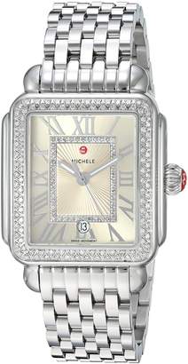 Michele Women's Swiss Quartz Stainless Steel Casual Watch, Color:-Toned (Model: MWW06T000170)