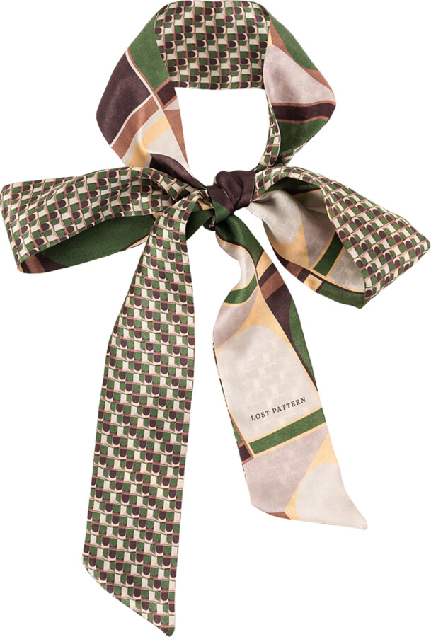Lost Pattern NYC "Modular" Silk Skinny Scarf Emerald ShopStyle