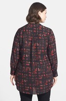 Thumbnail for your product : Sejour Front Zip Crepe Tunic Top (Plus Size)
