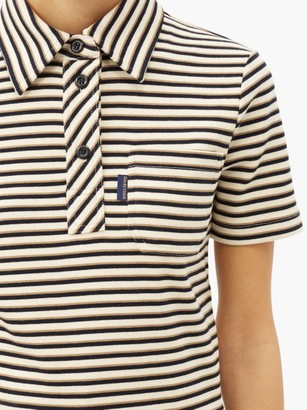 See by Chloe Striped Cotton-jersey Polo Shirt - Black Multi