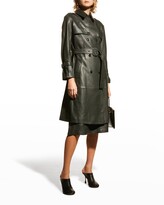 Thumbnail for your product : Kobi Halperin Ezra Belted Leather Trench Coat