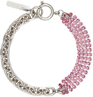 Justine Clenquet SSENSE Exclusive Silver & Pink Shanon Bracelet