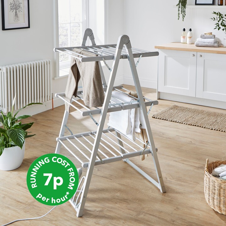 Dunelm 3 Tier A Frame Heated Airer Grey ShopStyle Decor