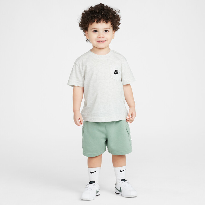 Nike Sportswear Toddler Pocket T-Shirt and French Terry Shorts Set in Green | 76N041-G0Z