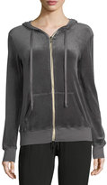 Thumbnail for your product : Allen Allen Hooded Zip-Front Velvet Jacket