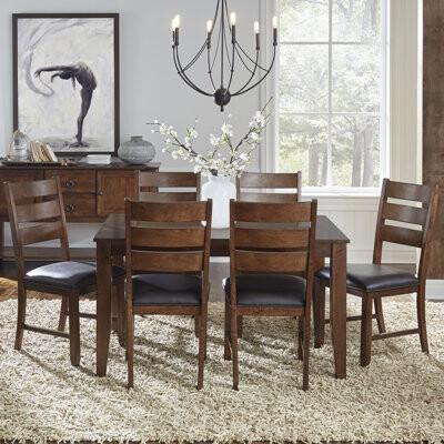 George Oliver Osya 7-piece Extendable Solid Rubberwood Dining Set