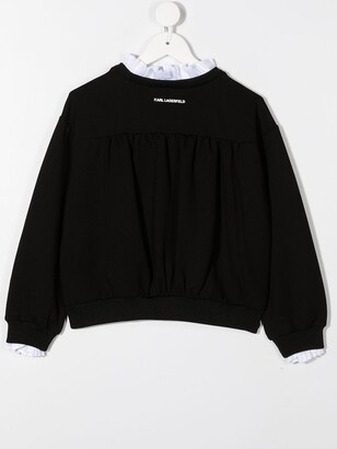 Karl Lagerfeld Paris Ruffled-Collar Layered Sweatshirt