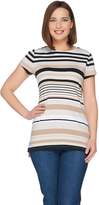 Thumbnail for your product : Isaac Mizrahi Live! Engineered Stripe Short Sleeve Tunic