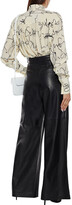 Thumbnail for your product : Victoria Beckham Faille-paneled Printed Silk Crepe De Chine Shirt