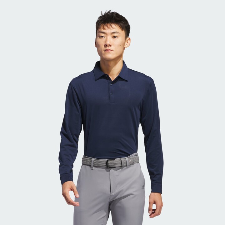 adidas Long Sleeve Polo Shirt Collegiate Navy S Mens